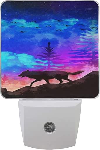 Naanle - Juego de 2 pájaros de lobo en la noche, color azul neblinoso