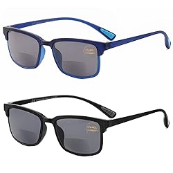 CARA 2 Pack Premium Bifocal Reading Sunglasses for