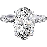 NANA Jewels 1.5-3CT Platinum Plated Sterling Silver Rings CZ Cubic Zirconia Oval Cushion Princess Asscher Cut Engagement Rings
