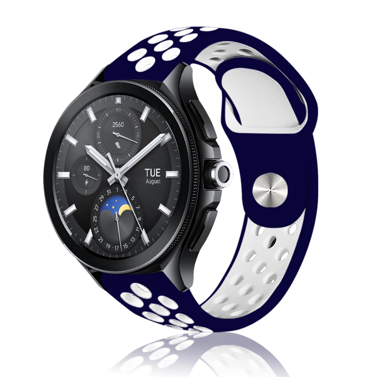 PaceBid 22mm Strap Compatible with Xiaomi Watch S4/Redmi Watch 5 Active/5 Lite/S4 Sport/S3/S1 Pro/S1 Active/S1, Silicone Sport Replacement Watch Band for Xiaomi Watch 2/2 Pro/Mi Watch - Blue/White