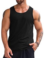 Runcati Men's Workout Tank Tops Sleeveless Ribbed