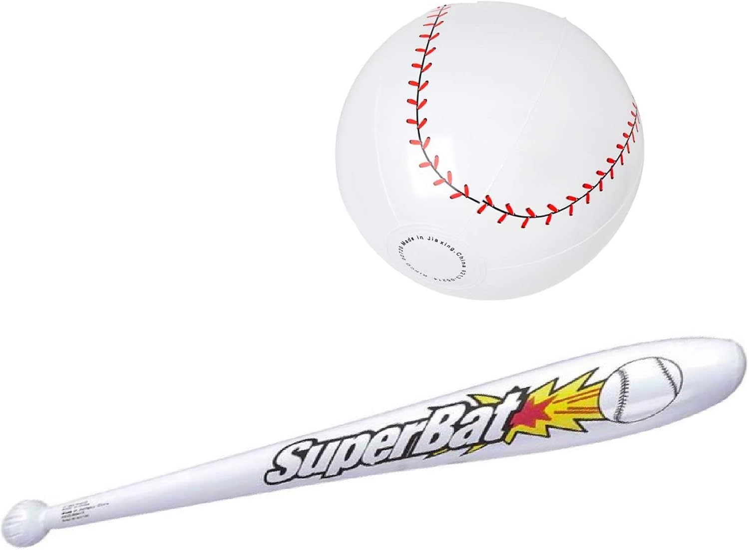 Baseball Party Favors Inflatable 24 Baseball Bat and 9 Baseball Bundle