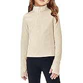 Haloumoning Girls Half Zip Pullover Sweatshirt Long Sleeve Workout Shirts Mock Neck Athletic Cropped Tops