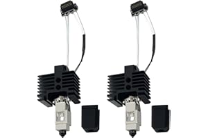 HYSIPRUI 2PCS P1P/P1S Hotend 0.4mm Ceramic Assembled Extruder Printhead Kit for Bambu Lab P1P/P1S- 3D Printer Hot End Replacement with 0.4mm Hardened Steel Nozzle, Thermistor, Heater Cartridge and Heat Block