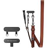 MOFT Phone Lanyard Crossbody with 2 Tabs, Adjustable Phone Strap with Premium Metal Buckles, Skin-Friendly Universal Lanyard, Compatible with Most Smartphones, Sienna Brown