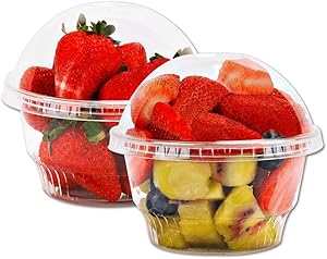 10 oz Clear Plastic Dessert Cups with Dome Lids No hole - 20 Sets Disposable Snack Bowls for Ice Cream, Parfait, Banana Pudding, Jello and Individual Desserts at Party, Fruit Cup with No Leaks