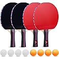 Ping Pong Paddle Set, Premium Rackets with Advanced Speed, Control and Spin