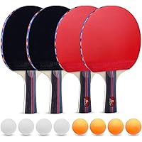 Ping Pong Paddle Set, Premium Rackets with Advanced Speed, Control and Spin, Portable Zipped Carrying Bag with Ping Pong Ball