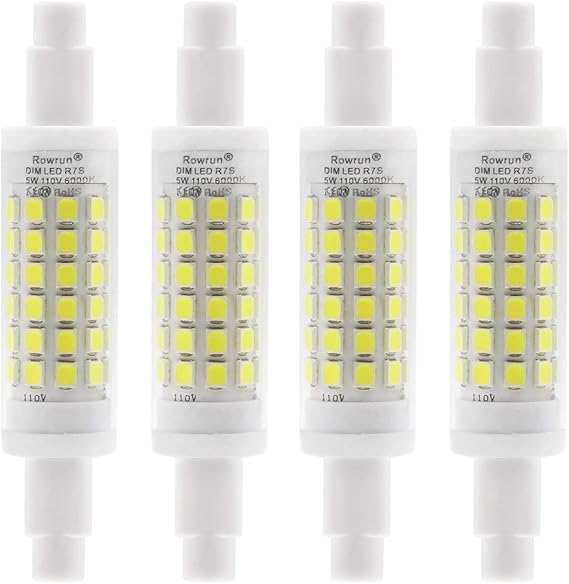 R7S LED Bulb 78mm/118mm Dimmable 5w/10W AC 110V 2Pack by Rowrun