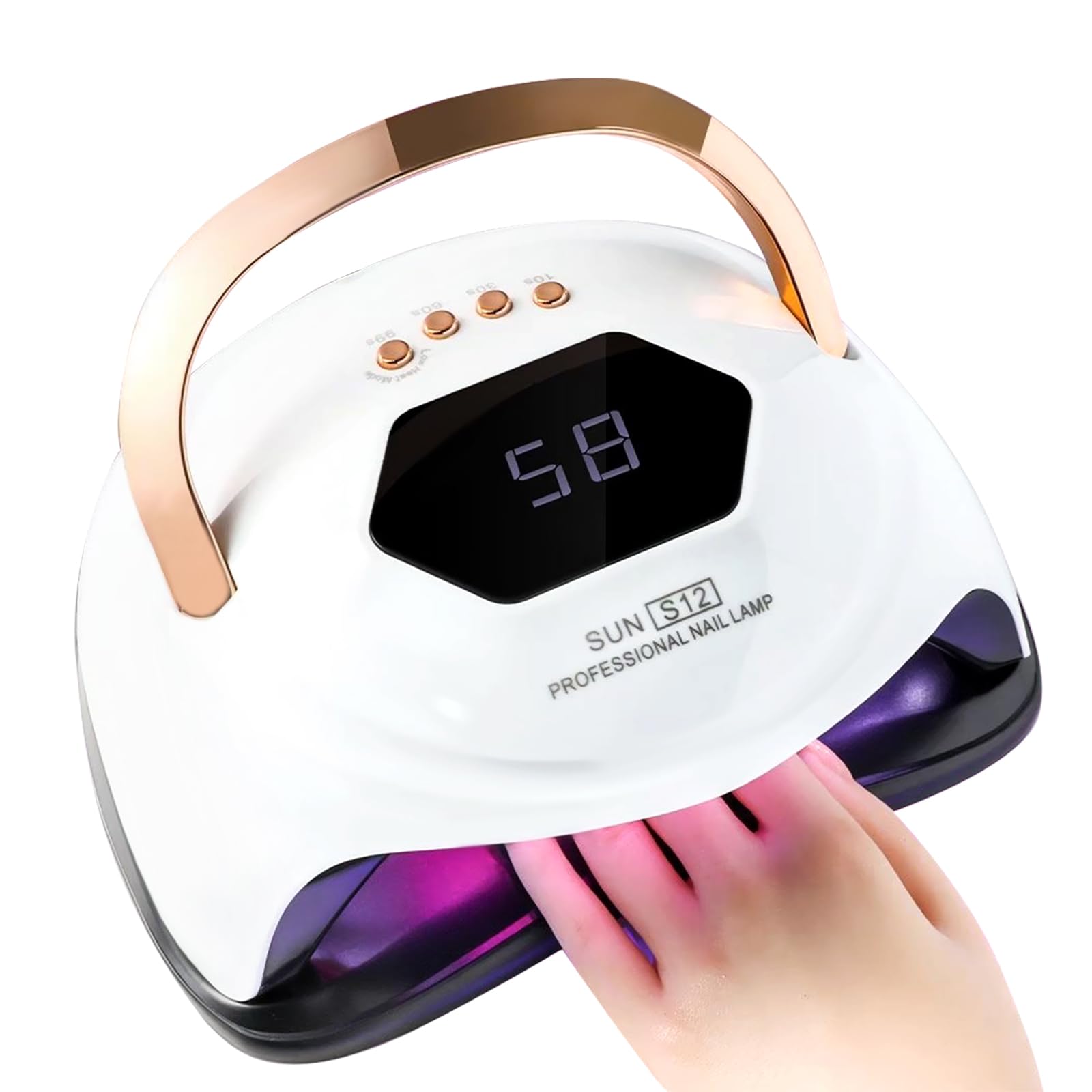UV LED Nail Lamp, 268W Fast Nail Dryer Professional Gel Nail Curing Lamp for Fingernail Toenail, Home Salon Use UV Light for Gel Nails Polish with 4 Timers LCD Display Smart Sensor