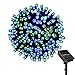 LOENDE Solar String Lights Outdoor 72ft 200LED Blue Green 8 Modes Decorative Lights Christmas Lights for Christmas Tree Patio Lawn Garden Party Wedding Decorations, 100% Waterproof, 2-Year Warranty
