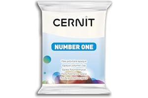 Cernit - Number 1 Opaque Polymer Clay - White - 56 Grams - Odorless - Very Flexible and Easy to Handle - Suitable for All Tec