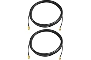 Yuslao SMA Male to SMA Female Bulkhead Low Loss RG174 RF Coaxial Antenna Extension Cable 10ft/3m (2-Pack) for SDR Equipment 4G LTE Router Cellular Gateway Modem Security Camera