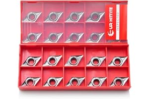 URH UR HITTITE 20pcs CNC Carbide Inserts DCGT32.51 Turning Insert for Aluminum Non-Ferrous Metal Lathe Replacement Indexable Cutter