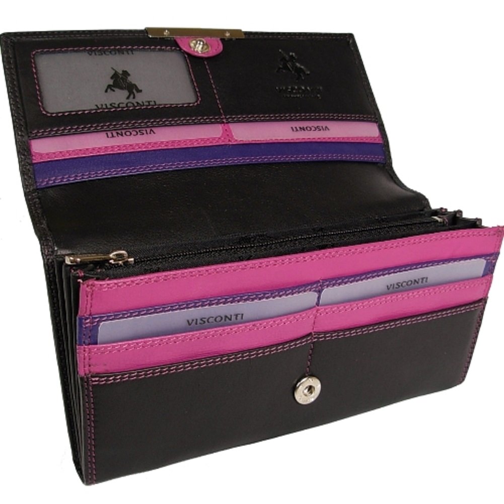 New Visconti Rio black berry purple ladies leather purse wallet Style R-11