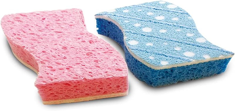 Limpador de casa de banho, 2 esponjas de casa de banho, adequadas para todas as superfícies da casa de banho, forma extra antiderrapante, cor não selecionável