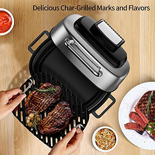BBday 10in1 Electric Indoor Grill Combo, with 6.5 QT Air Fryer, Roast