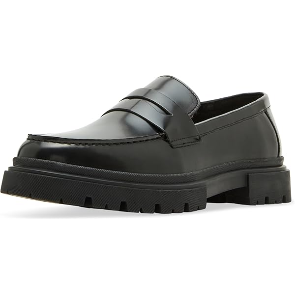 Amazon.com | Steve Madden Men's Natan Leather Penny Moc,Black