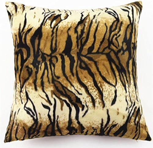 Lydealife （TM） Super Soft Short Plush Animal markings Decorative Throw Pillow Cover Pillow Case Pillowcase Cushion 18" X 18" LD100 (Tiger stripes-2)