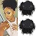 12inch Human Hair Afro Puff Kinky Curly Ponytail Extensions for Black Women Kinky Curly Drawstring Hair Ponytail Hairpieces Natural Kinky Curly Clip in Ponytails