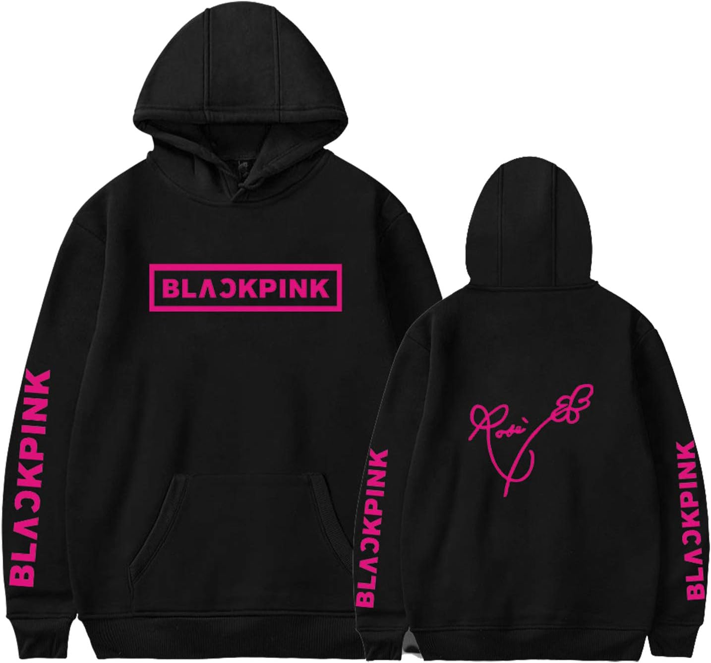Kpop Blackpink Hoodie Lisa Rose Jisoo Jennie Autograph Sweater Jacket Pullove