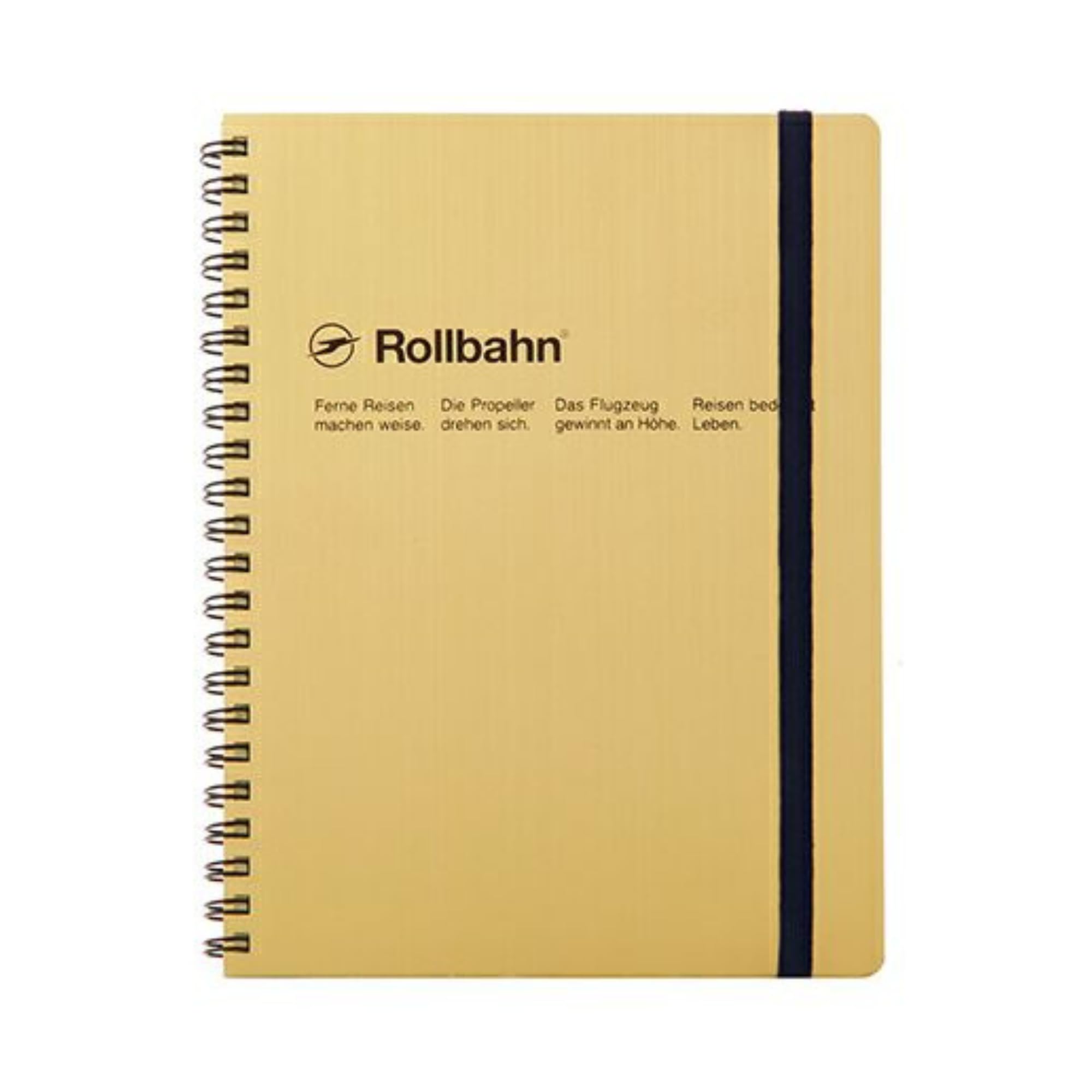 Delfonics Rollbahn Spiral Metallic Notebook, 6-1/2 in. x 8-1/2 in. (Gold) / A5 notebook