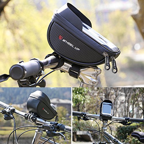 Bike Phone Mount Bag, Wallfire Bicycle Frame Bike Handlebar Bags with Waterproof Touch Screen Phone Case - Thumbnail 3