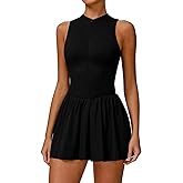 KAIFUYING Tennis Golf Dresses for Women, with Built-in Bra Shorts,A-Line Hem Skirt Athletic with Pockets,Zipper Slim Fit