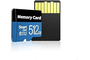 Micro Memory Card 512 GB with Adapter, C10/U3/UHS-I/A1 TransFlash Card, TF Card for Camera, Smartphone, Tablet, Drone (Blue)