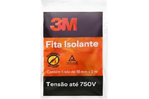 Fita Isolante 3M 18mmx5m Preta para Uso Elétrico até 750 V | Alta durabilidade, não desgruda e não resseca, Flexibilidade superior, Alta adesão, Resistente à umidade