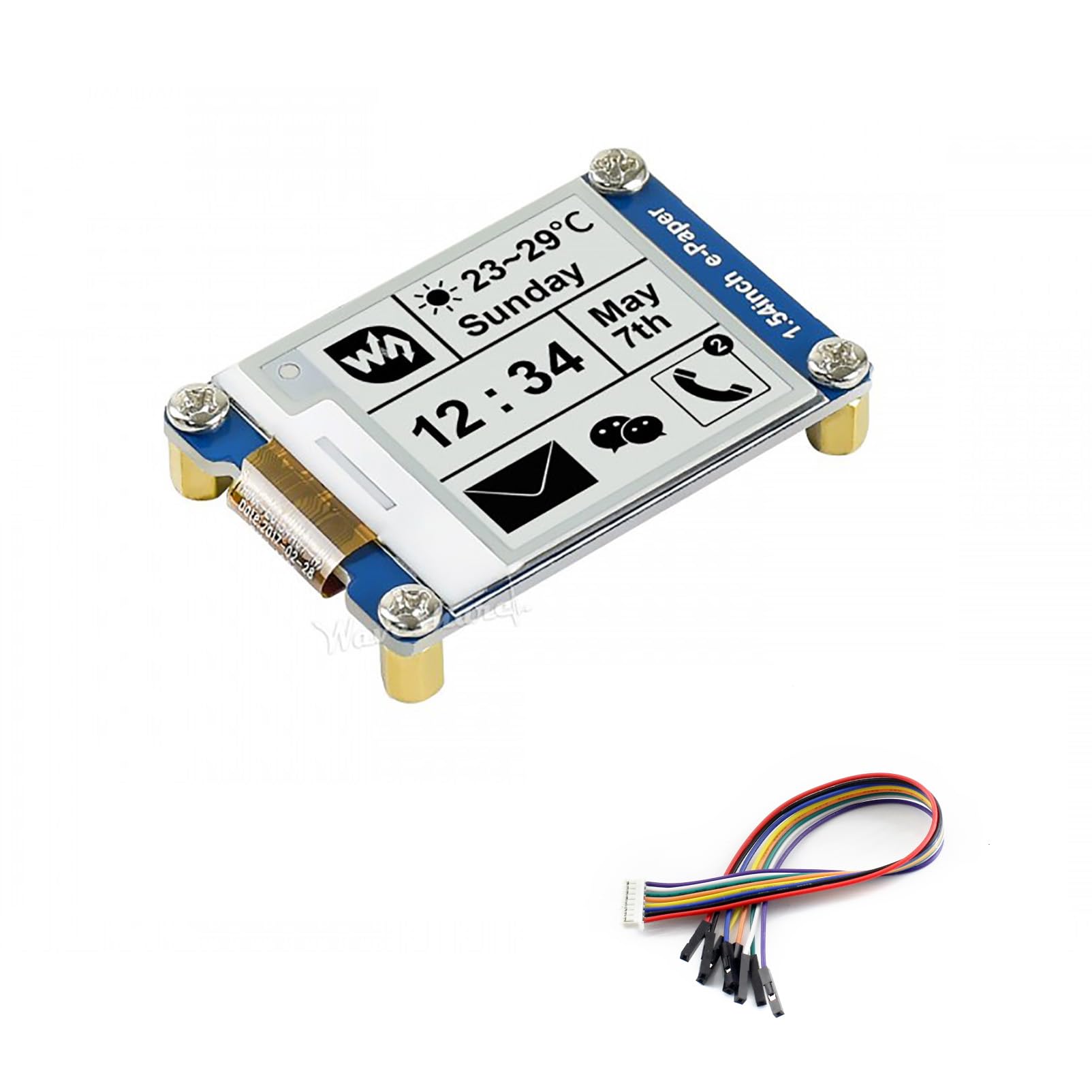 Photo 1 of 1.54 Inch E-Ink Display Module 200x200 SPI Interface e-Paper Screen Compatible with Raspberry Pi Arduino, Ultra Low Power Electronic Paper for Shelf Labels DIY Projects