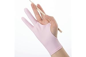 1pcs Artists Painting Gloves Palm Rejection Two Fingers Gloves for Drawing Pen Display Paper Art Sketching Graphics -Pink-M