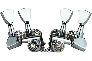 Eddaray Guitar Locking Tuners (3R + 3L) - 1:18 Gear Ratio Lock String Tuning Key Pegs Machine Heads with Tulip Shaped Knob Replacement Guitar Accessories (E-104SP, Chrome)