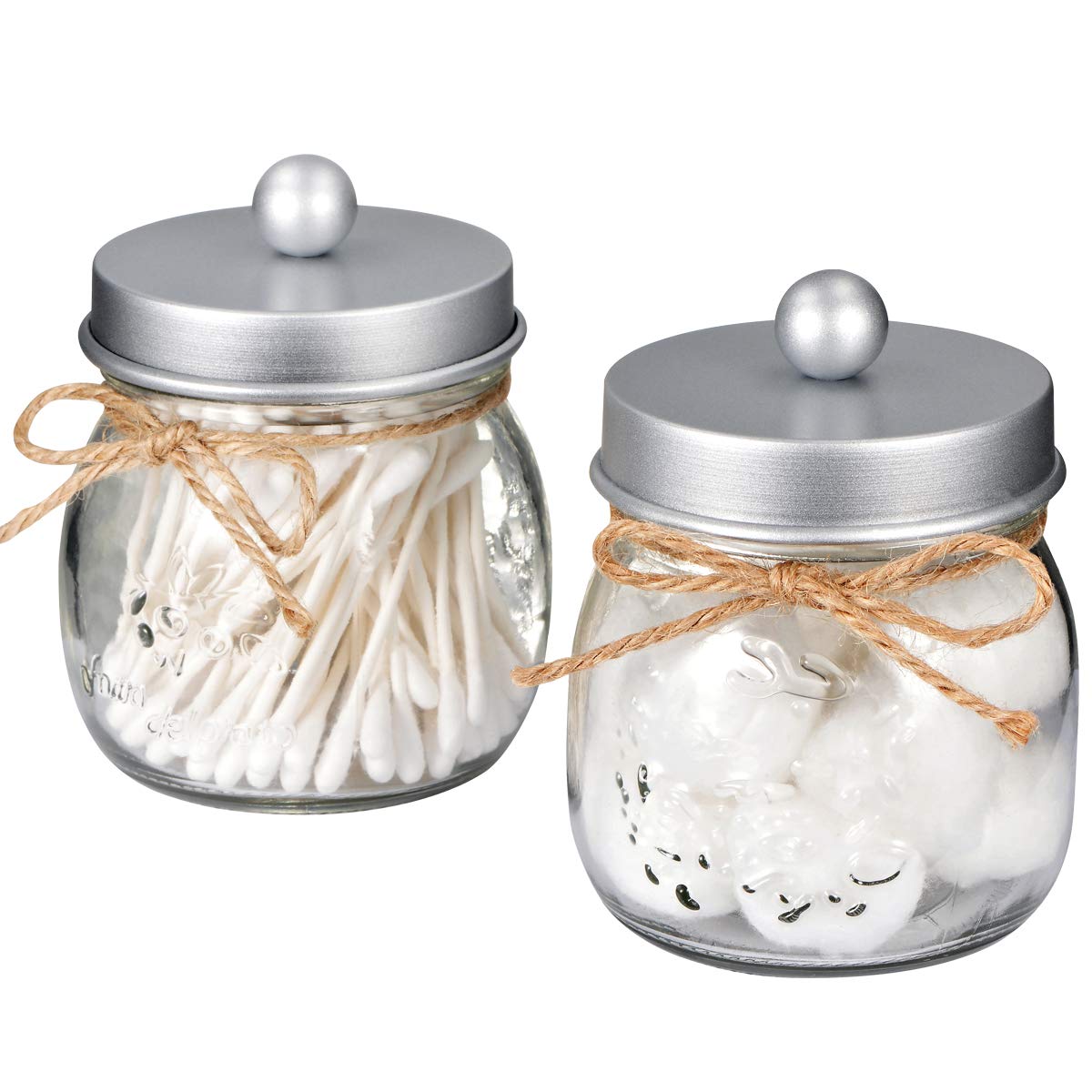 Sheechung Apothecary Jars Set Mason Jar Decor Bathroom Vanity Storage Organizer Canister Premium Quality Glass Qtip Holder Dispenser For Qtips Cotton Swabs Ball Stainless Steel Lid Black 2 Pack Dprd Tasikmalayakab Go Id
