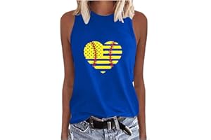 YAFINMO Softball Mom Shirt Happy Mother's Day T Shirts Cute Heart Print Vest Funny Mama Tank Tops Loose Casual Workout Tees