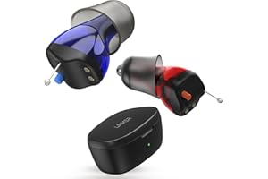 LINNER Saturn OTC Hearing Aids for Senior & Adult, Rechargeable Hearing Amplifiers with Comfort Design, Noise Cancellation for Aid & Assist Hearing, Discreet & Nearly Invisible In-Ear Device(Black)