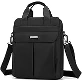 natyrlpog Laptop Bag 14 Inch Briefcase for Men Women Waterproof Nylon Lightweight Compact, Shoulder Messenger Handbag for Business Work Office Travel College Black