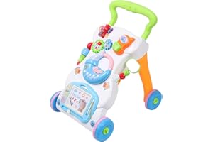 Cuterabit 2 in 1 Sit to Stand Baby Walker with Music and Light, Push Toys for Toddlers 1-3 for Learning to Walk, Baby Walking Toys 6 to 12 Months for Infants Babies Toddlers Boys Girls