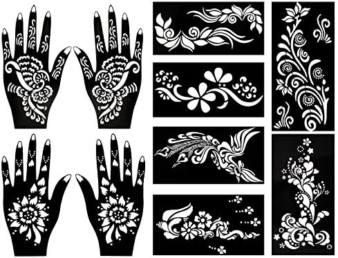 Stencils for Temporary Henna Jagua Tattoos Stickers Body Art (10 designs)