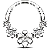 CM Crareesi Mania Cute Septum Rings 316L Surgical Steel Daith Piercing Jewelry for Women 16G Small Septum Jewelry Helix Piercing Jewelry Daith Earrings