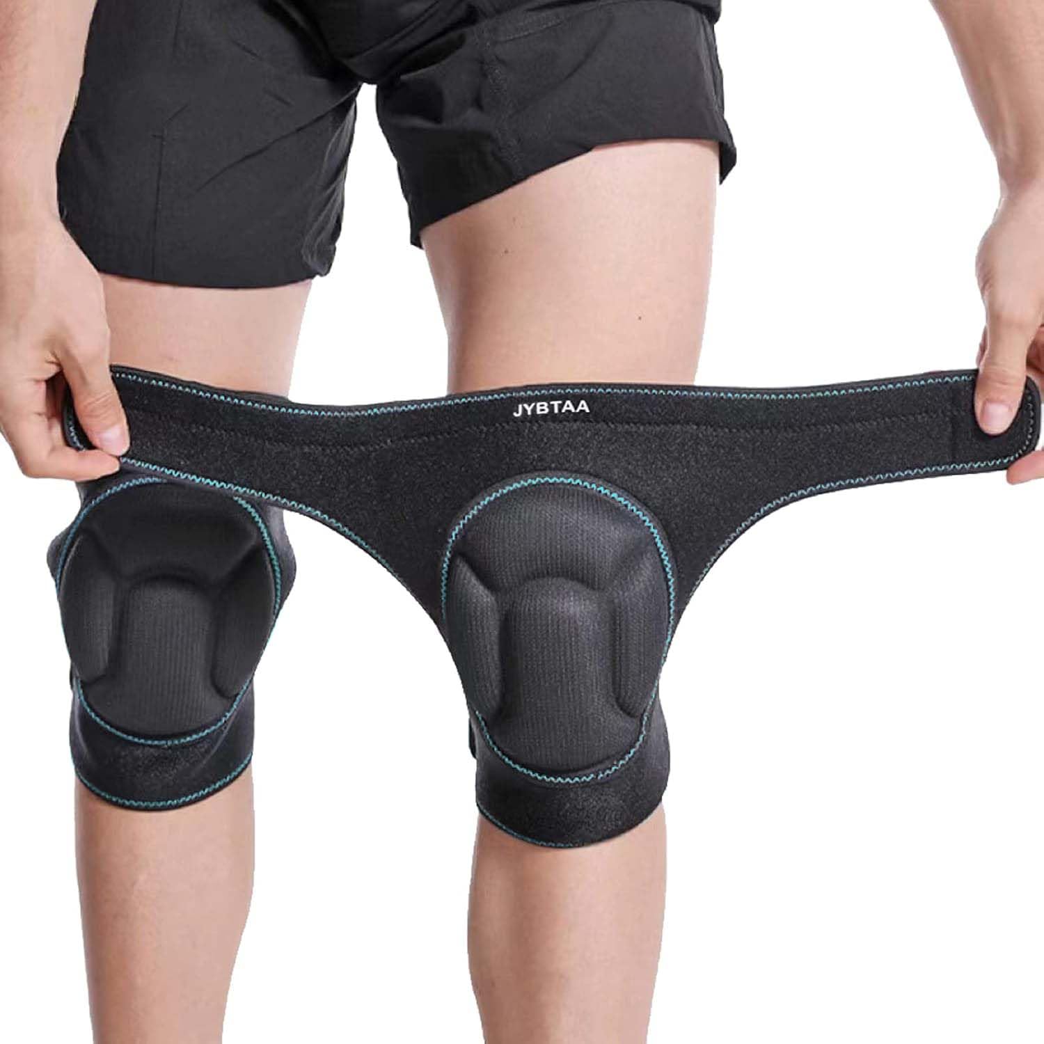 Justharion 1 Pair Knee Protection Pad Floor Construction Working Cleaning Tiling Flooring Moisture Proof Shock Proof Indoor Kneeling Black - View #9