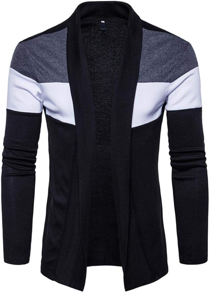BHYDRY Mens Slim Fit Hooded Knit Sweater Fashion Patchwork Trench Coat Cotton Jacket