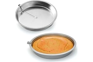 2PCS Cake Tins 9 Inch Round Easy Release Cake Pan with a Built-in Swivel Blade Easy to Clean Baking Pans for Kitchen