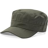 Lrastok Cadet Army Cap Military Style Hats Flat Top Cap Baseball Hat for Men Women