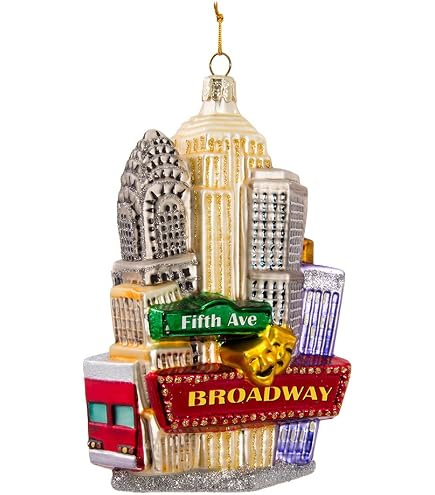 Times Square NYC Christmas Ornament - 2.75" Porcelain Double-Sided New York Souvenir