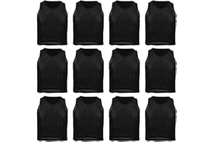 Pinnies,12PCS Nylon Mesh Scrimmage Pinnies Jerseys Team Practice Vests for Kids Youth Sports Basketball, Soccer, Football, Vo