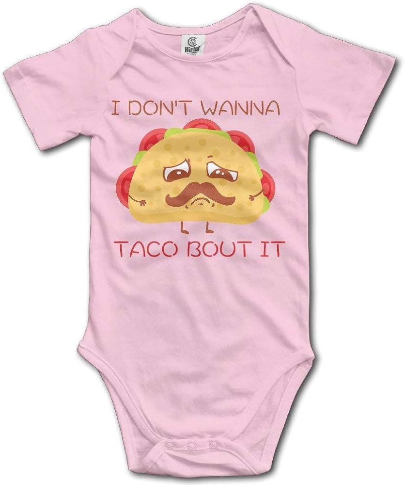 Apytgk6ML Baby 100% Cotton Short Sleeve Onesies Toddler Bodysuit I Don Wanna Taco Bout It BabySuits