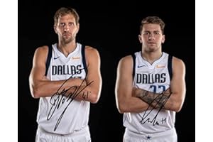 Ikonic Fotohaus Dirk Nowitzki Luka Doncic Signed Photo Autograph Print Wall Art Home Decor