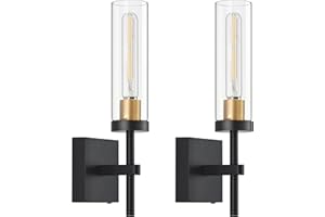 SANTOSTOCK Wireless Wall Sconces with Remote Control, Battery Operated Wall Sconce Set of 2, Black & Gold Rechargeable Dimmable Wall Light for Bedroom Living room Bathroom Hallway Entryway Stairwell, 3000K