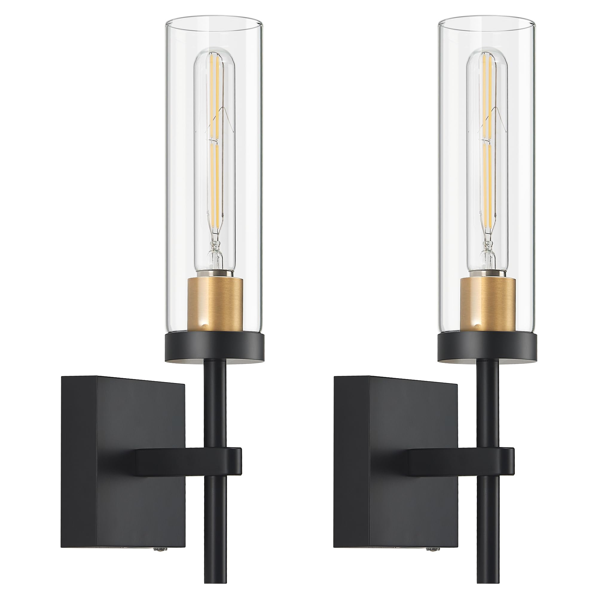 Photo 1 of Wireless Wall Sconces with Remote Control, Battery Operated Wall Sconce Set of 2, Black & Gold Rechargeable Dimmable Wall Light for Bedroom Living Room Bathroom Hallway Entryway Stairwell, 3000K